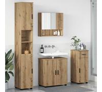 vidaXL Set di mobili per il bagno con porta 4 pcs rovere artigianale