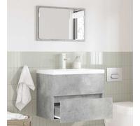 vidaXL Set di mobili per il bagno Grigio cemento 60 x 38,3 x 45 cm