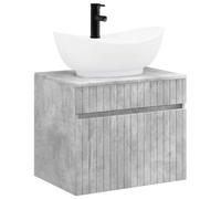 vidaXL Set di mobili per il bagno Grigio Cemento Legno ingegnerizzato