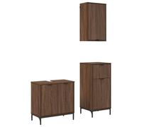 vidaXL Set di Mobili per Il Bagno Moderno con Scaffalature in Legno Ingegnerizzato e Cassetti Contemporanei con Portello a Cerniera