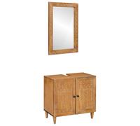 vidaXL Set di mobili per il bagno Montaggio a parete 2 pcs Marrone