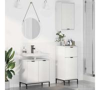 vidaXL Set di mobili da bagno con scaffali moderni in legno ingegnerizzato, cassetto alla moda, organizzazione interna elegante e porta con cerniera