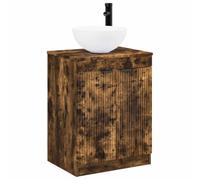 vidaXL Set di mobili per il bagno Rovere Fumo Legno ingegnerizzato