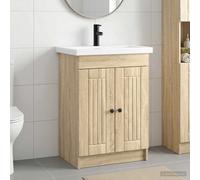 vidaXL Set di mobili per il bagno Rovere Sonoma 78,5 x 37,5 x 81 cm