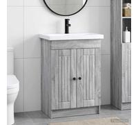 vidaXL Set di mobili per il bagno Sonoma grigio 78,5 x 37,5 x 81 cm