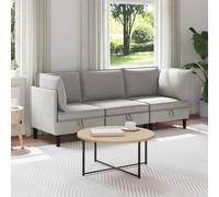 vidaXL Set di mobili per il soggiorno 3 pz 3 posto Grigio chiaro