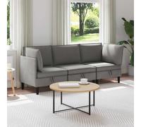 vidaXL Set di mobili per il soggiorno 3 pz Grigio scuro Tessuto