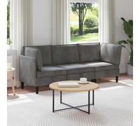 vidaXL Set di mobili per il soggiorno 3 pz Grigio Scuro Velluto