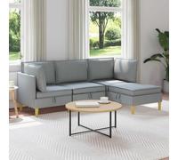 vidaXL Set di mobili per il soggiorno 4 pcs Grigio Chiaro Tessuto