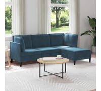 vidaXL Set di mobili per il soggiorno 4 pz 210 x 140 x 82 cm Blu