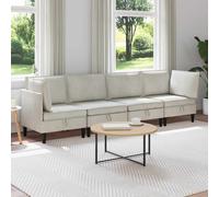 vidaXL Set di mobili per il soggiorno 4 pz Crema Velluto