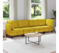 vidaXL Set di mobili per il soggiorno 4 pz Giallo Velluto