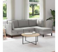 vidaXL Set di mobili per il soggiorno 4 pz Grigio chiaro Tessuto