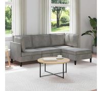 vidaXL Set di mobili per il soggiorno 4 pz Grigio Chiaro Velluto