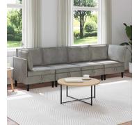 vidaXL Set di mobili per il soggiorno 4 pz Grigio Chiaro Velluto