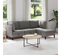 vidaXL Set di mobili per il soggiorno 4 pz Grigio scuro Tessuto