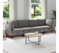 vidaXL Set di mobili per il soggiorno 4 pz Grigio scuro Tessuto