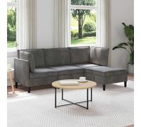vidaXL Set di mobili per il soggiorno 4 pz Grigio Scuro Velluto