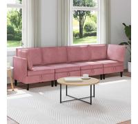 vidaXL Set di mobili per il soggiorno 4 pz Rosa Velluto