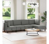 vidaXL Set di mobili per il soggiorno 5 pz 5 posto Grigio scuro