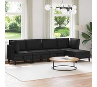 vidaXL Set di mobili per il soggiorno 5 pz 5 posto Nero