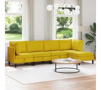 vidaXL Set di mobili per il soggiorno 5 pz Giallo Velluto