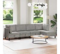 vidaXL Set di mobili per il soggiorno 5 pz Grigio Chiaro Velluto