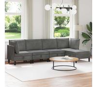 vidaXL Set di mobili per il soggiorno 5 pz Grigio Scuro Velluto