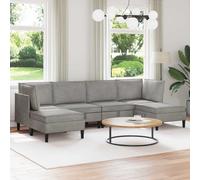 vidaXL Set di mobili per il soggiorno 6 pz Grigio Chiaro Velluto