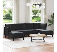 vidaXL Set di mobili per il soggiorno 6 pz Nero Velluto