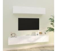 vidaXL Set di Mobili Porta TV 4 pz Bianco in Legno Multistrato