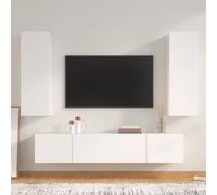 vidaXL Set di Mobili Porta TV 4 pz Bianco in Legno Multistrato
