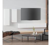 vidaXL Set di Mobili Porta TV 4 pz Bianco in Legno Multistrato
