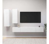 vidaXL Set Mobile TV 4 pz Bianco in Truciolato