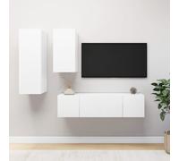 vidaXL Set di Mobili Porta TV 4 pz Bianco in Legno Multistrato