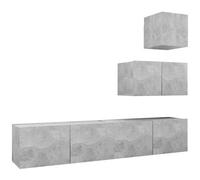 VIDAXL - Set di Mobili Porta TV 4 pz Grigio Cemento in Legno Multistrato