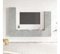 vidaXL Set di Mobili Porta TV 4 pz Grigio Cemento in Legno Multistrato