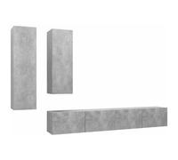 VIDAXL - Set di Mobili Porta TV 4 pz Grigio Cemento in Legno Multistrato