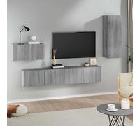 vidaXL Set di Mobili Porta TV 4 pz Grigio Sonoma in Legno Multistrato