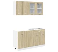 vidaXL Set di Mobili Porta TV 4 pz Rovere Sonoma in Truciolato, Mobile da Cucina, mobiletto da Cucina, armadietto da Cucina, Armadio da Cucina