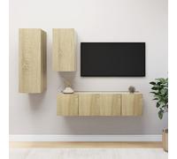 vidaXL Set di Mobili Porta TV 4 pz Rovere Sonoma in Legno Multistrato