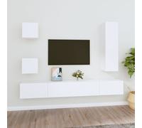 vidaXL Set di Mobili Porta TV 5 pz Bianco in Legno Multistrato