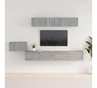 vidaXL Set di Mobili Porta TV 5 pz Grigio Sonoma in Legno Multistrato