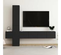 vidaXL Set di Mobili Porta TV 5 pz Nero in Legno Multistrato
