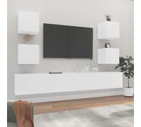 vidaXL Set di Mobili Porta TV 6 pz Bianco in Legno Multistrato