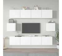 vidaXL Set di Mobili Porta TV 6 pz Bianco in Legno Multistrato