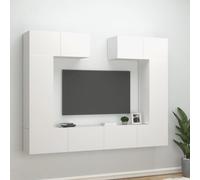 vidaXL Set di Mobili Porta TV 6 pz Bianco in Legno Multistrato