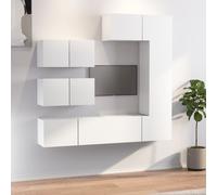 vidaXL Set di Mobili Porta TV 6 pz Bianco in Legno Multistrato
