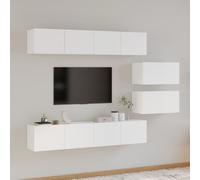 vidaXL Set di Mobili Porta TV 6 pz Bianco in Legno Multistrato
