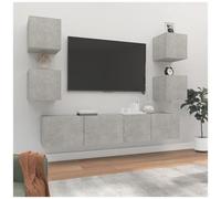 VIDAXL - Set di Mobili Porta TV 6 pz Grigio Cemento in Legno Multistrato